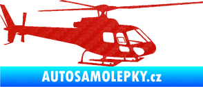 Samolepka Vrtulník 002 pravá helikoptéra 3D karbon červený