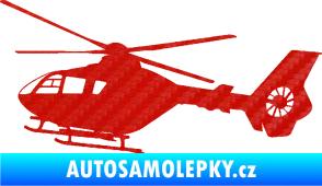 Samolepka Vrtulník 006 levá helikoptéra 3D karbon červený