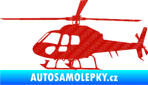 Samolepka Vrtulník 007 levá helikoptéra 3D karbon červený