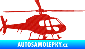Samolepka Vrtulník 007 pravá helikoptéra 3D karbon červený