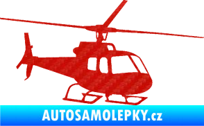 Samolepka Vrtulník 008 pravá helikoptéra 3D karbon červený