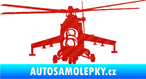 Samolepka Vrtulník 009 levá helikoptéra 3D karbon červený