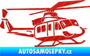 Samolepka Vrtulník 010 pravá helikoptéra 3D karbon červený