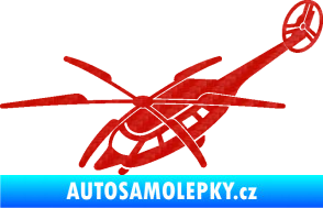 Samolepka Vrtulník 011 levá helikoptéra 3D karbon červený