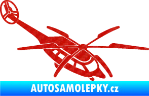 Samolepka Vrtulník 011 pravá helikoptéra 3D karbon červený