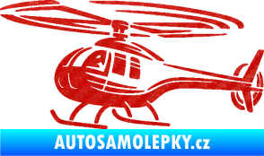 Samolepka Vrtulník 012 levá helikoptéra 3D karbon červený