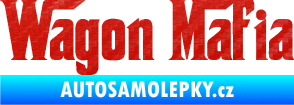Samolepka Wagon Mafia 001 nápis 3D karbon červený