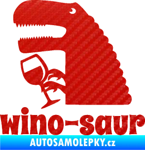 Samolepka Wino - saur 001 levá vínečko 3D karbon červený