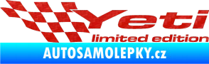 Samolepka Yeti limited edition levá 3D karbon červený