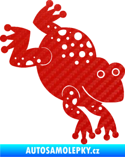 Samolepka Žába 009 pravá 3D karbon červený