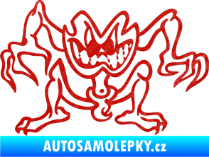 Samolepka Žabák levá 3D karbon červený