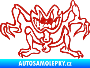 Samolepka Žabák pravá 3D karbon červený