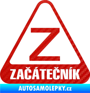 Samolepka Začátečník 3D karbon červený