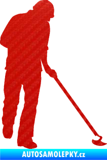 Samolepka Zahradník 001 pravá 3D karbon červený