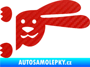 Samolepka Zajíc na bok 001 pravá 3D karbon červený