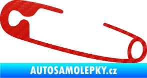 Samolepka Zavírací špendlík 001 levá  3D karbon červený