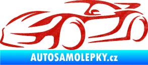 Samolepka Závodní auto 002 levá 3D karbon červený