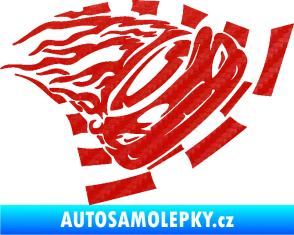 Samolepka Závodní auto 004 pravá 3D karbon červený