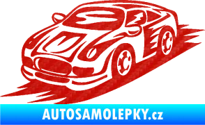 Samolepka Závodní auto 006 levá 3D karbon červený