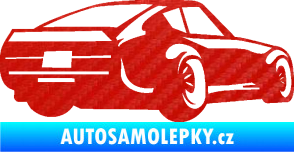 Samolepka Závodní auto 009 pravá 3D karbon červený
