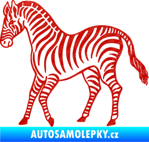 Samolepka Zebra 002 levá 3D karbon červený