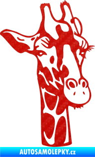 Samolepka Žirafa 001 pravá 3D karbon červený