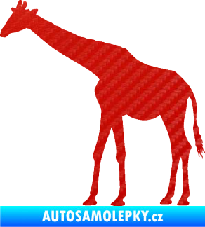 Samolepka Žirafa 002 levá 3D karbon červený