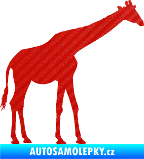 Samolepka Žirafa 002 pravá 3D karbon červený