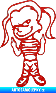Samolepka Zlobivá holka 002 levá f*ck 3D karbon červený