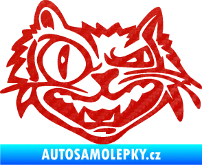 Samolepka Zlý kocour levá 3D karbon červený