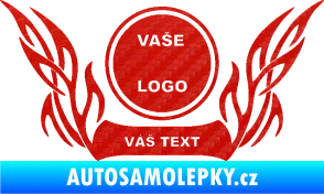 Samolepka Znak Tetování 002 3D karbon červený