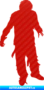 Samolepka Zombie 001 pravá 3D karbon červený