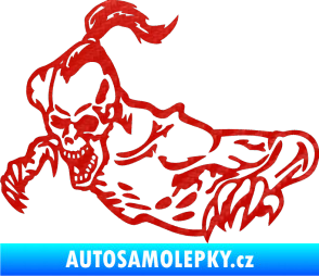 Samolepka Zombík levá 3D karbon červený