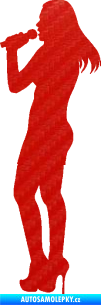 Samolepka Zpěvačka 002 levá 3D karbon červený
