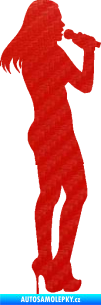 Samolepka Zpěvačka 002 pravá 3D karbon červený