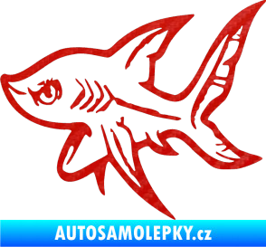 Samolepka Žralok 001 levá 3D karbon červený