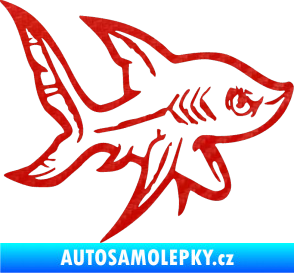 Samolepka Žralok 001 pravá 3D karbon červený