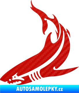Samolepka Žralok 005 levá 3D karbon červený