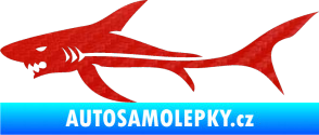 Samolepka Žralok 006 levá 3D karbon červený
