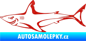 Samolepka Žralok 009 levá 3D karbon červený