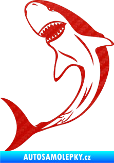 Samolepka Žralok 010 levá 3D karbon červený