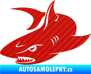 Samolepka Žralok 012 levá 3D karbon červený