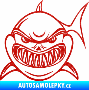 Samolepka Žralok 014 levá 3D karbon červený