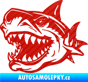Samolepka Žralok 021 levá 3D karbon červený