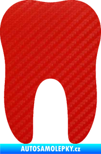 Samolepka Zub 001 stolička 3D karbon červený