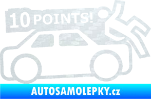 Samolepka 10 points  3D karbon bílý