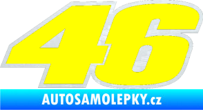Samolepka 46 Valentino Rossi barevná 3D karbon bílý
