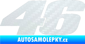 Samolepka 46 Valentino Rossi jednobarevná 3D karbon bílý