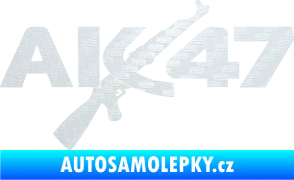 Samolepka AK 47 3D karbon bílý