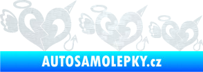 Samolepka Angel devil family 002 rodinka v autě 3D karbon bílý